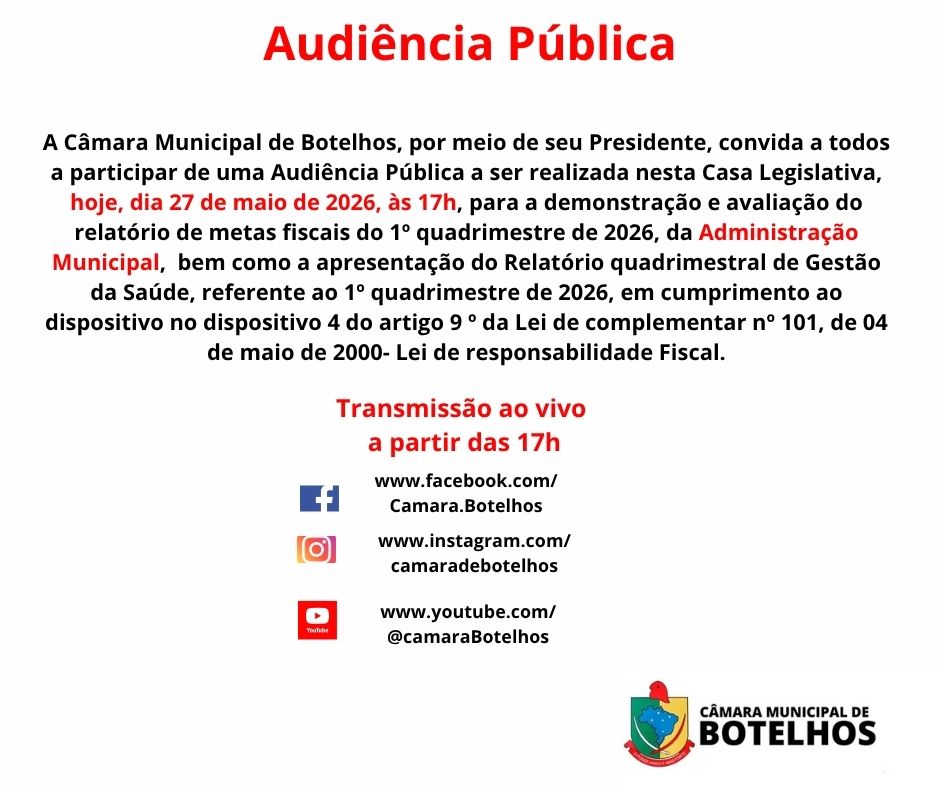 Audiência Pública Balancete Adiministração Municipal
