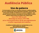 Audiência Publica - Uso da Palavra