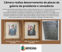 Câmara realiza descerramento de placas da galeria de presidente e vereadores