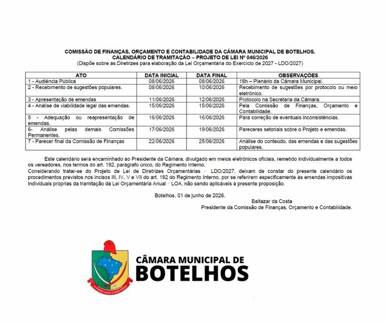 Diretrizes  para LDO 2027