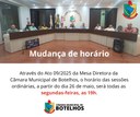 Mudança de Horário