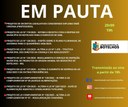 Pauta da Sessão ordinária de 29 de setembro de 2025