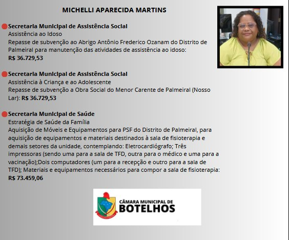 Vereadora Michelli Aparecida Martins