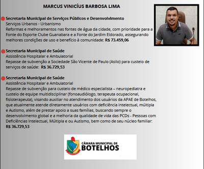 Vereador Marcus Vinícius Barbosa Lima